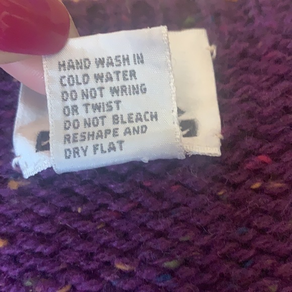 P.S. Sport Vintage Purple/Green 4- Button V-Front Cardigan Sweater, Small Petite - Picture 9 of 11
